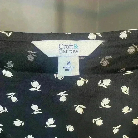 Croft & Barrow women’s black and white midi dress flowy comfortable size M - Picture 9 of 14